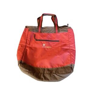 Sherpani Daisy Tote Bag Flower - Large Red  Brown Bag 14 X16x4 Zip Closure